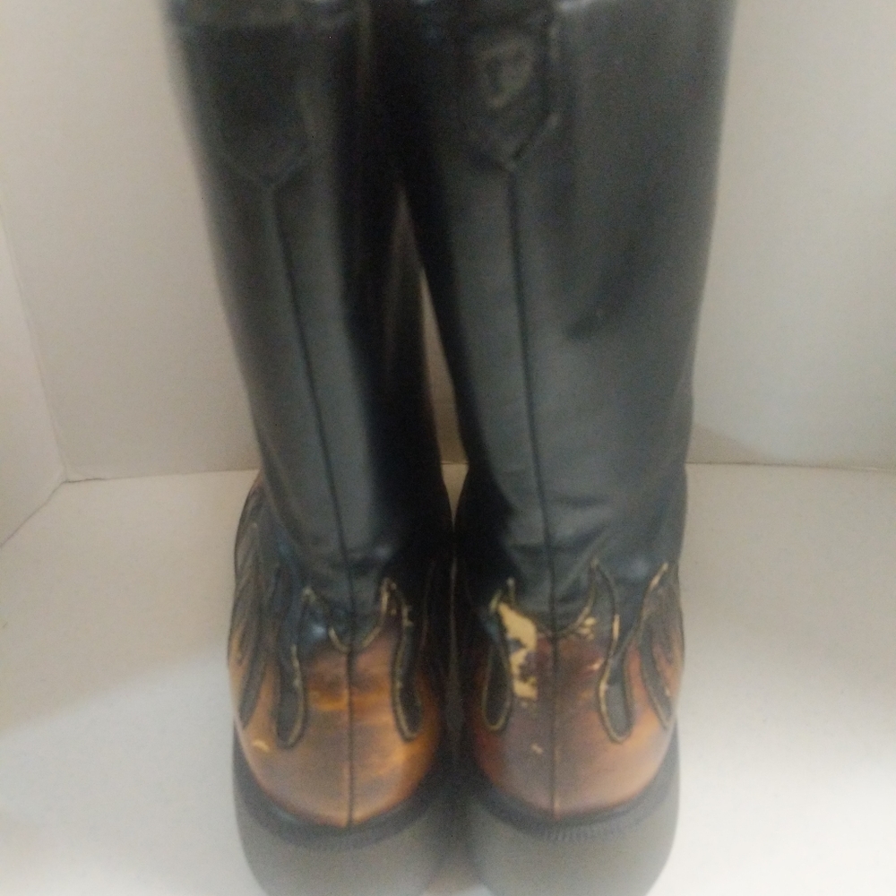 Boots Women's Size 10.5 US Lace Up Flame Sunburst Halloween - Picture 8 of 17